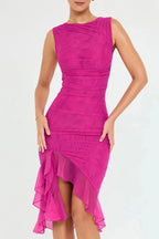 Charlotte Bodycon Midi Dress – Ruffled Hem