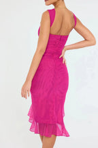 Charlotte Bodycon Midi Dress – Ruffled Hem