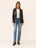 Alice | Sleek Oversized Faux Leather Blazer