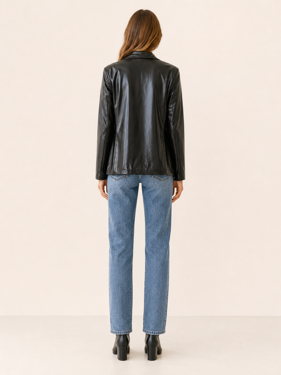 Alice | Sleek Oversized Faux Leather Blazer