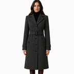 Women's Boiled Wool Button Front Coat