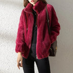 Women's Faux Fur Zip Front Jacket