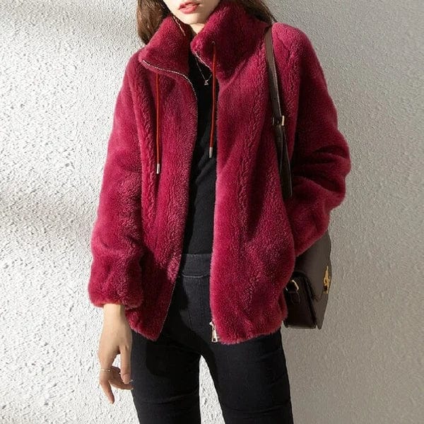 Women's Faux Fur Zip Front Jacket