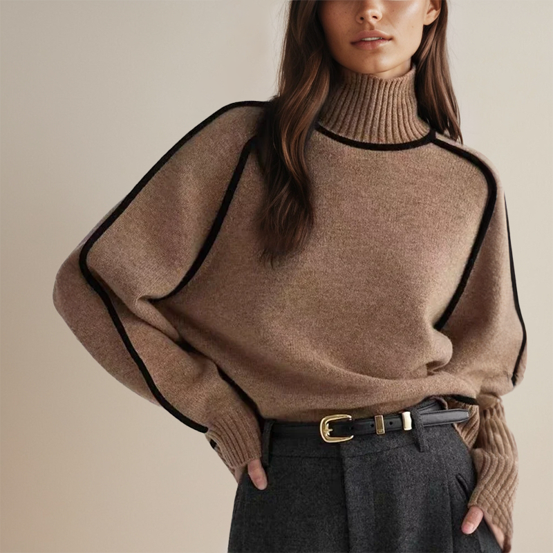 Luna Women's Loose Fit Cashmere Turtleneck Jumper
