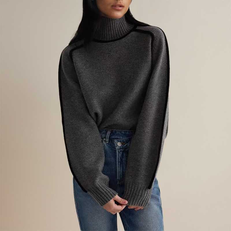 Luna Women's Loose Fit Cashmere Turtleneck Jumper