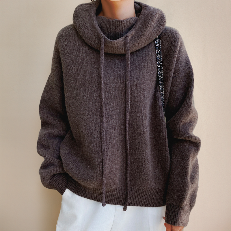 Charlotte Women's Merino Wool Turtleneck Hoodie