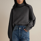 Luna Women's Loose Fit Cashmere Turtleneck Jumper
