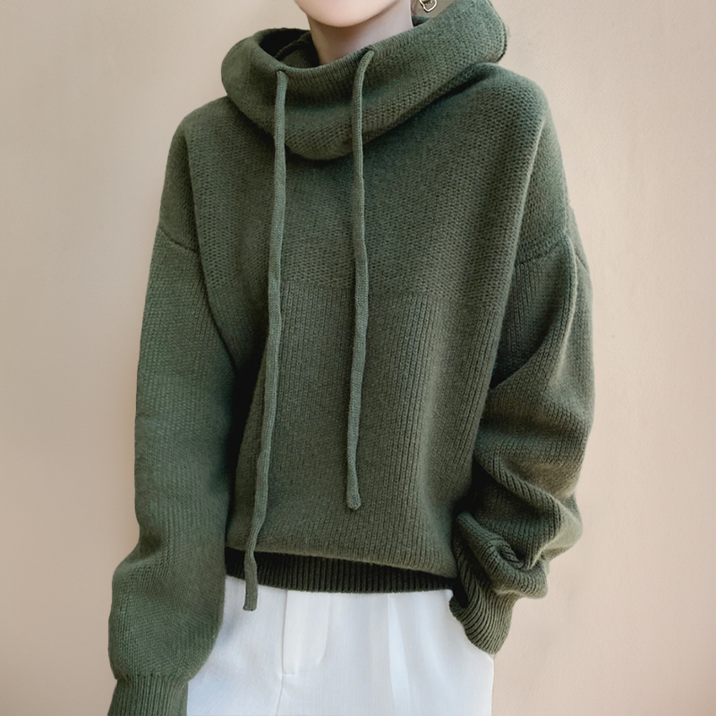 Charlotte Women's Merino Wool Turtleneck Hoodie