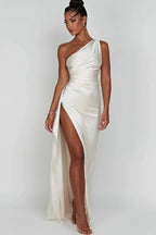 Diana One Shoulder Satin Maxi Dress