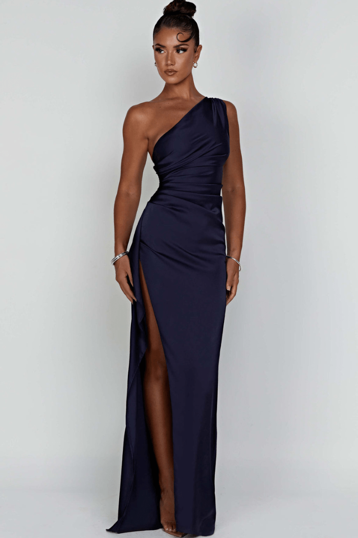 Diana One Shoulder Satin Maxi Dress