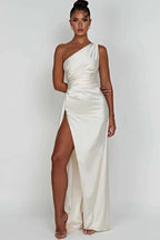 Diana One Shoulder Satin Maxi Dress