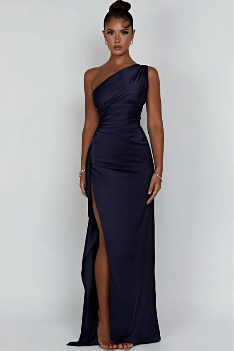 Diana One Shoulder Satin Maxi Dress