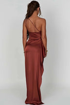 Diana One Shoulder Satin Maxi Dress