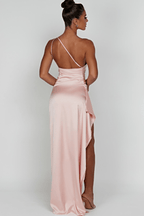 Diana One Shoulder Satin Maxi Dress