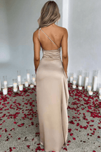 Diana One Shoulder Satin Maxi Dress