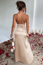 Diana One Shoulder Satin Maxi Dress