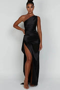 Diana One Shoulder Satin Maxi Dress