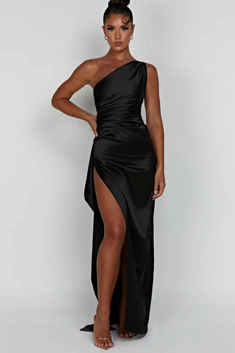Diana One Shoulder Satin Maxi Dress