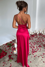 Diana One Shoulder Satin Maxi Dress