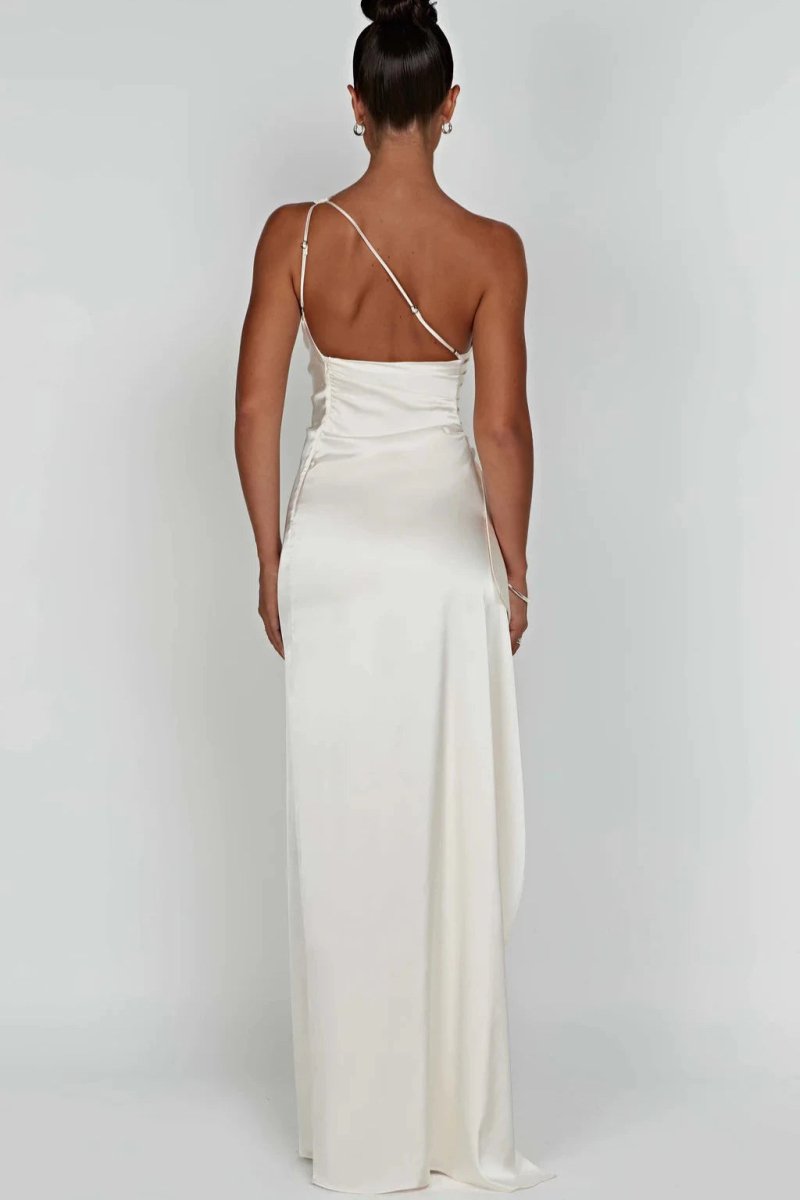 Diana One Shoulder Satin Maxi Dress