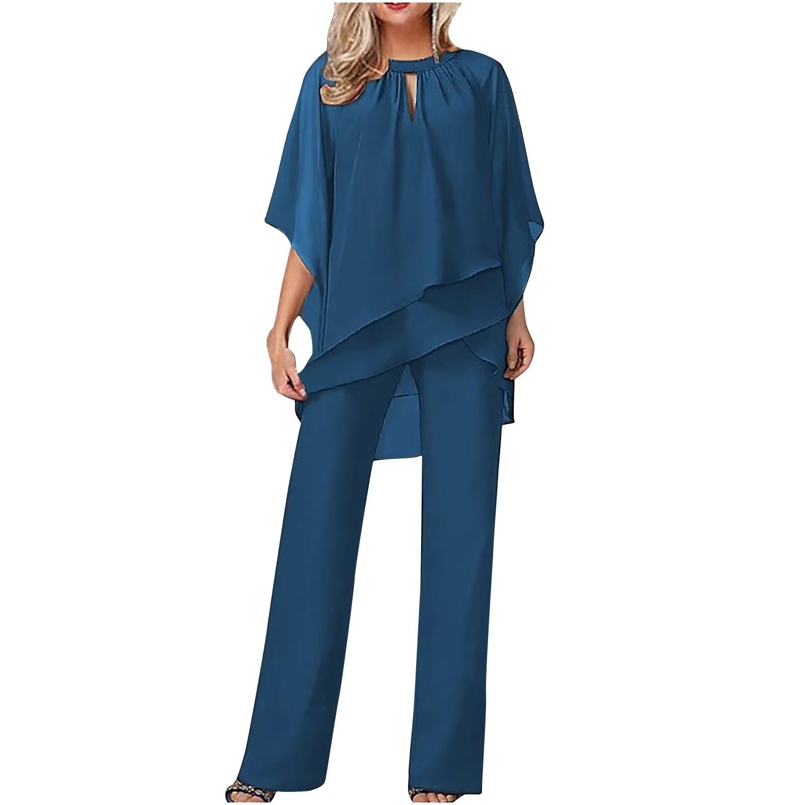 Women's Chiffon Cape Sleeve Set