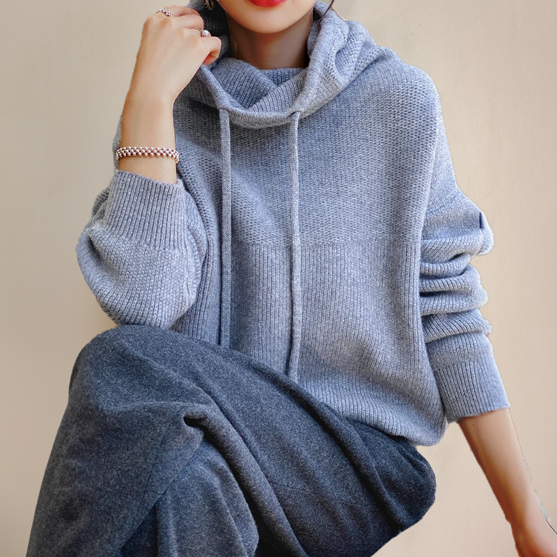 Charlotte Women's Merino Wool Turtleneck Hoodie