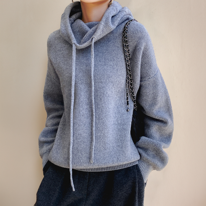 Charlotte Women's Merino Wool Turtleneck Hoodie