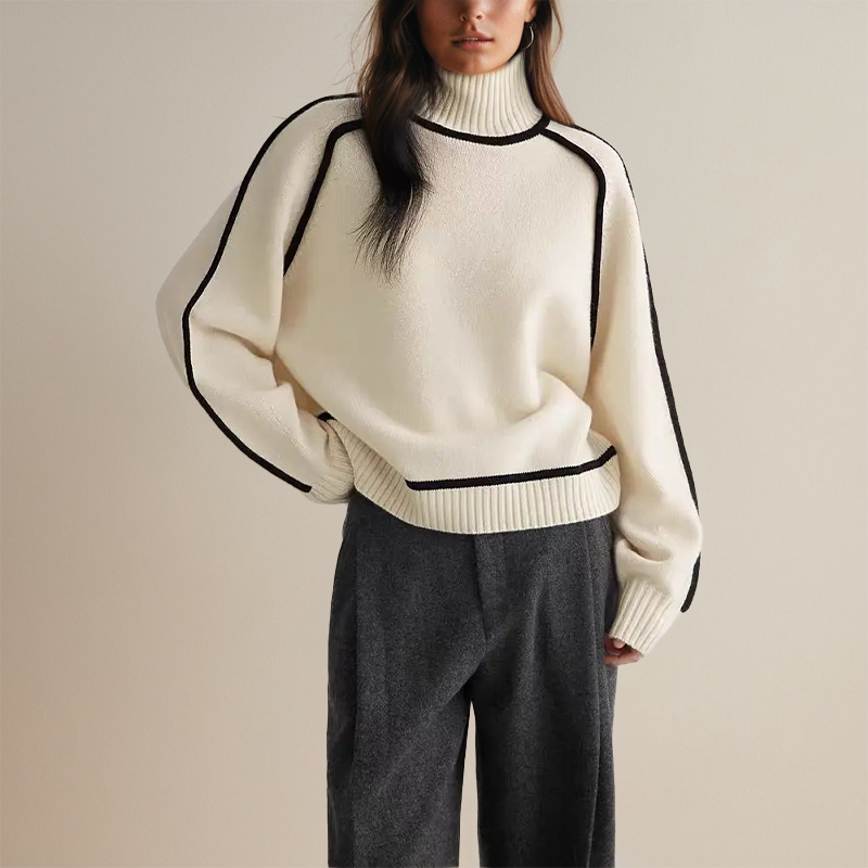 Luna Women's Loose Fit Cashmere Turtleneck Jumper