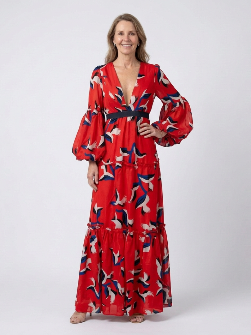 Tessa | Patterned Flow Maxi Dress