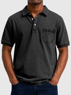 Men's Cotton Denim Short Sleeve Polo