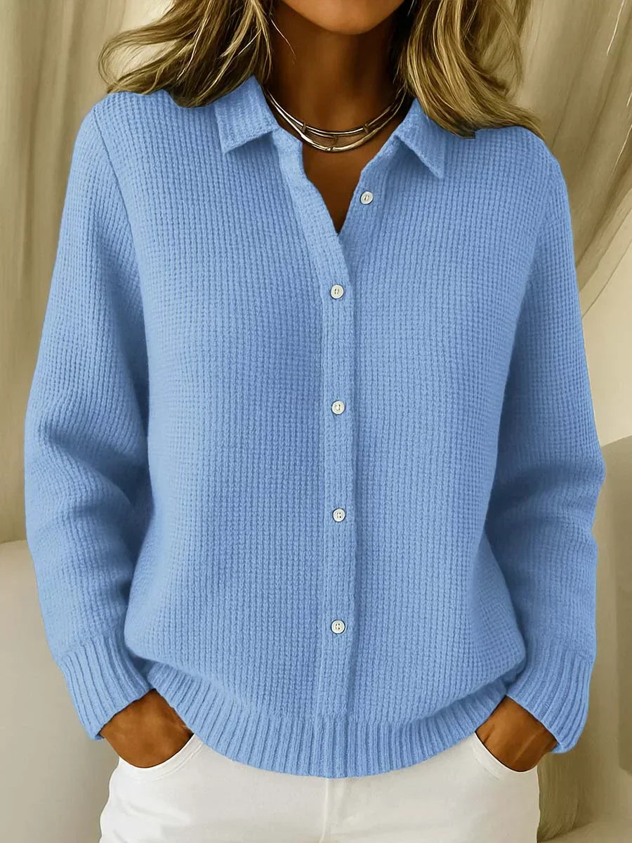 Harlow Collared Ribbed Knit Cardigan