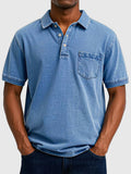 Men's Cotton Denim Short Sleeve Polo