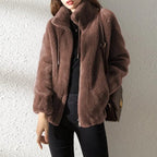 Women's Faux Fur Zip Front Jacket