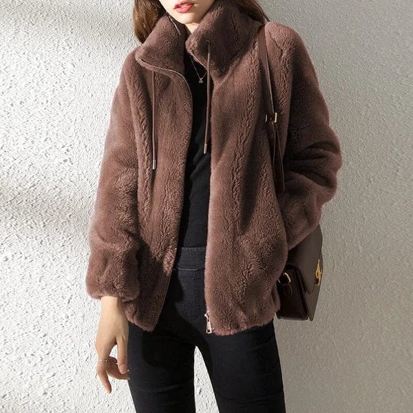 Women's Faux Fur Zip Front Jacket
