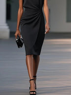 Valentina | Midi dress with side draping for sophisticated charm
