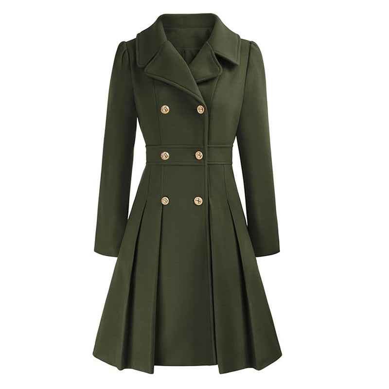 Women's Knee Length Flared Winter Coat