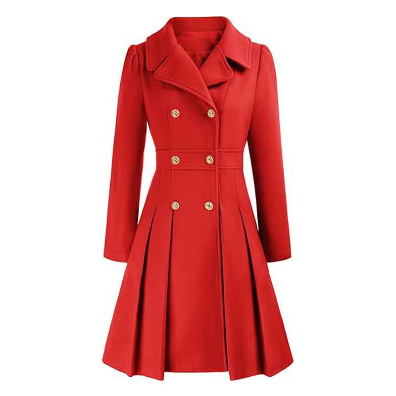 Women's Knee Length Flared Winter Coat