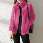 Women's Faux Fur Zip Front Jacket