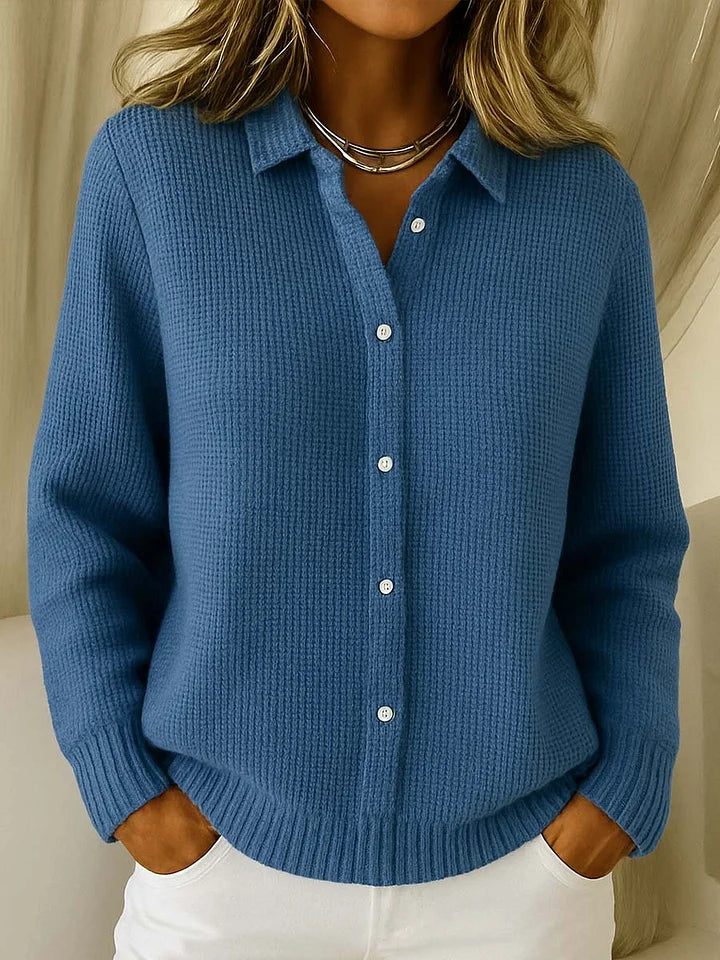 Harlow Collared Ribbed Knit Cardigan