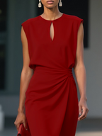 Valentina | Midi dress with side draping for sophisticated charm