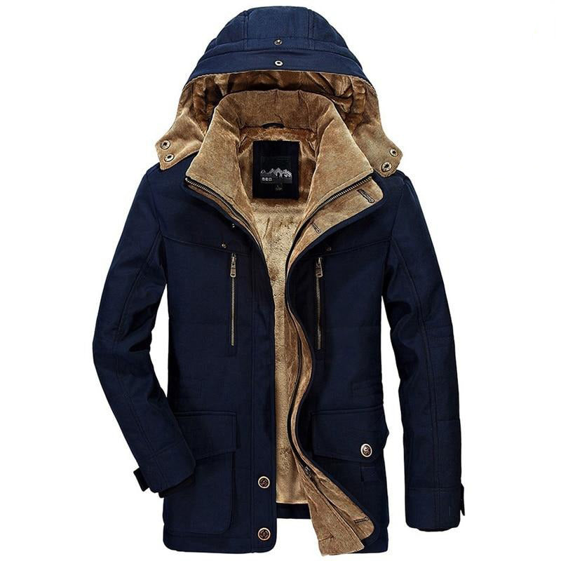 Men's Fur Lined Winter Jacket – Removable Hood