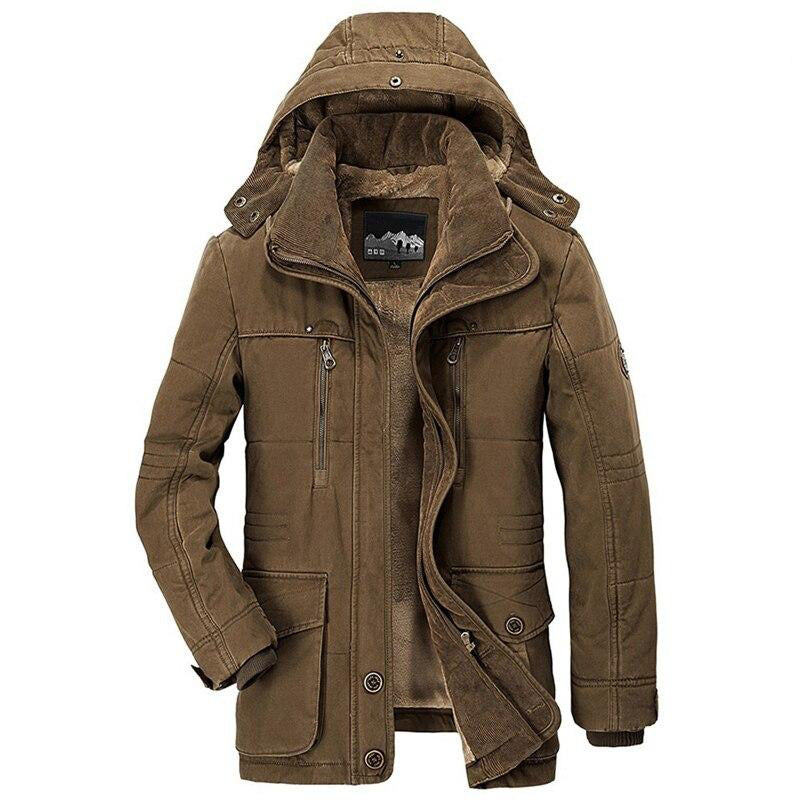 Men's Fur Lined Winter Jacket – Removable Hood