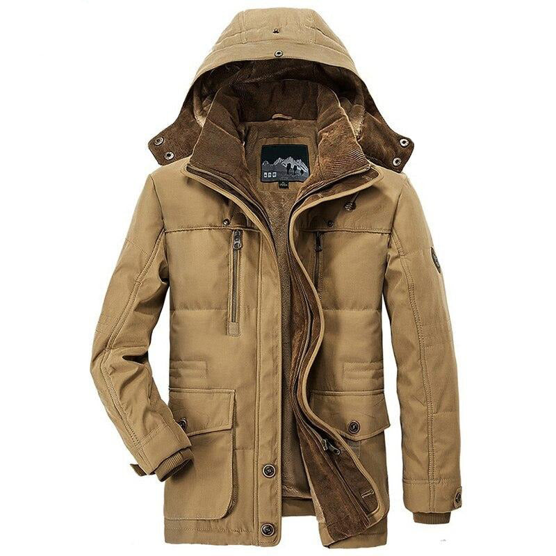 Men's Fur Lined Winter Jacket – Removable Hood