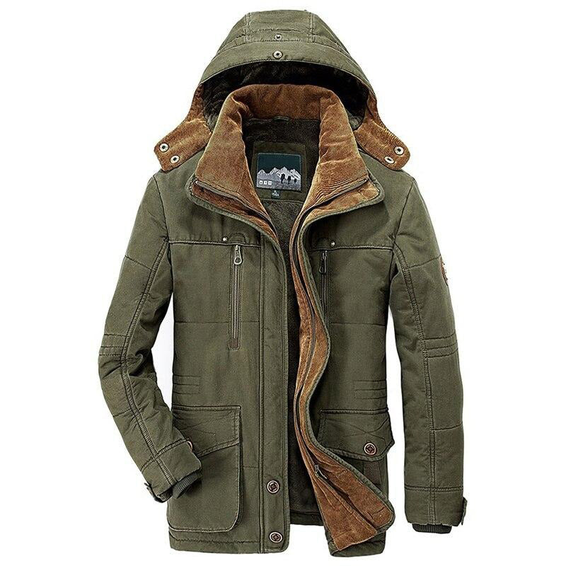 Men's Fur Lined Winter Jacket – Removable Hood