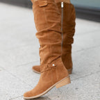 Women's Chic Suede Knee-High Boots – Pointed Toe