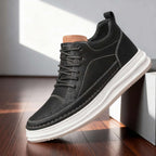 Men's Textured Leather Cushioned Sneakers