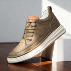 Men's Textured Leather Cushioned Sneakers