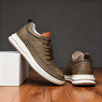 Men's Textured Leather Cushioned Sneakers