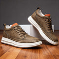 Men's Textured Leather Cushioned Sneakers