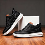Men's Textured Leather Cushioned Sneakers